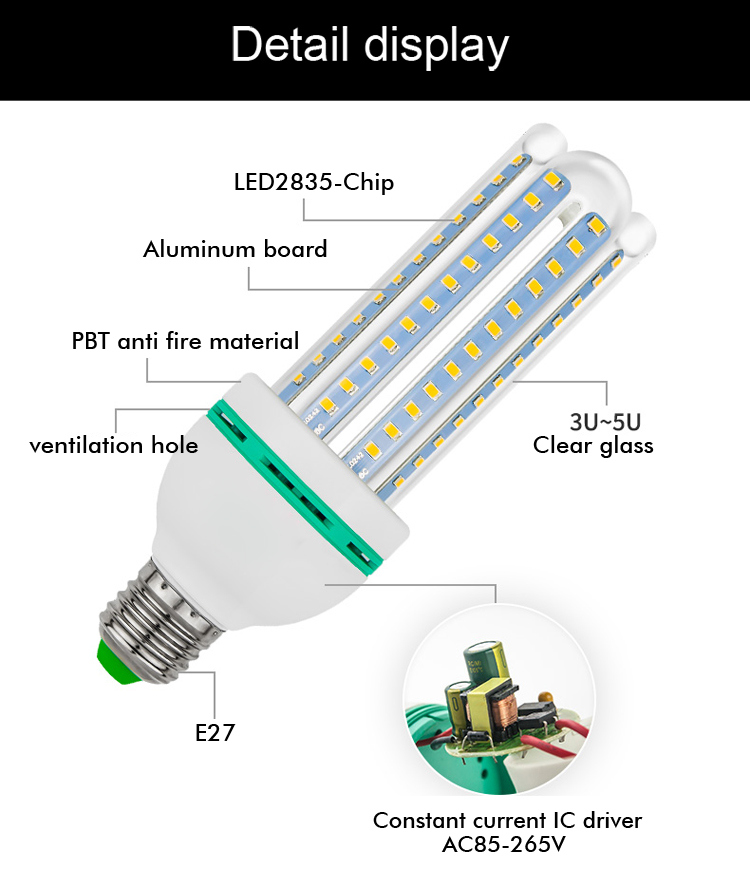 Half Full Spiral Lotus 2u 4u LED Energy Saving Lamp with Ce RoHS