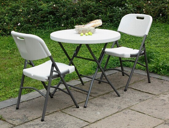 White Outdoor Plastic Folding Chair Garden Furniture HDPE Table&Chair