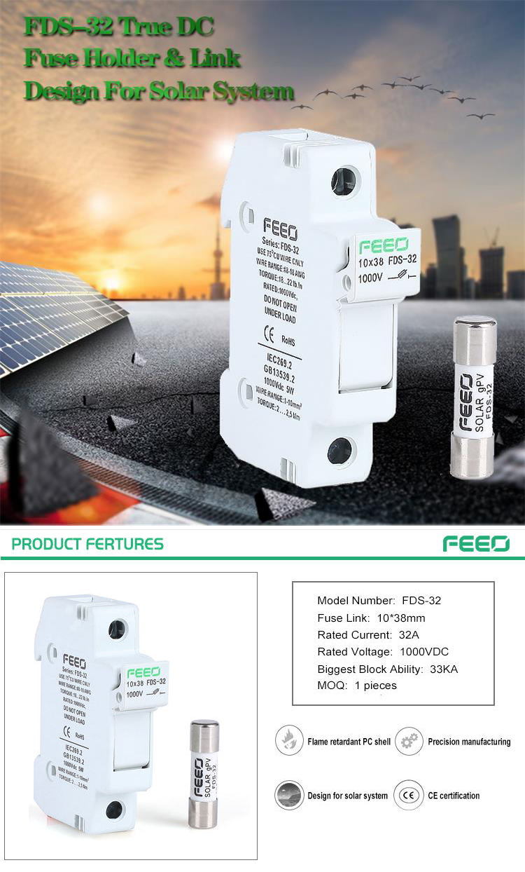 Best Price 1p 25A 500VDC Low Voltage Solar DC Fuse