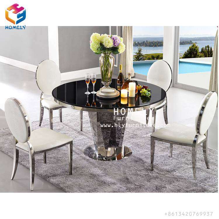 Homely Hot Wholesale Luxury White Leather Stainless Steel Chair for Hotel Wedding Dining Hall Restaurant Event
