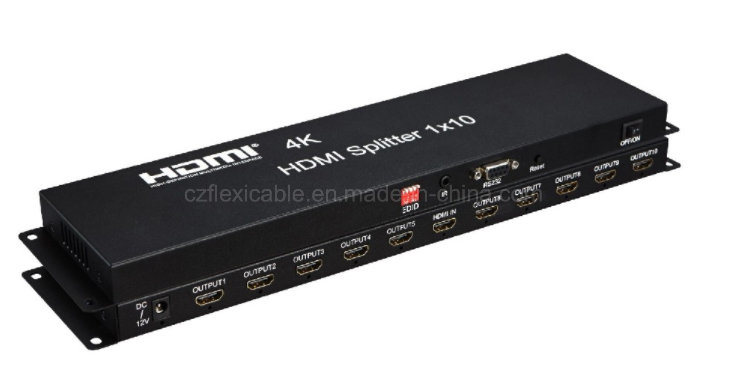 4kx2k HDMI1.4 Splitter 1X10 Support Edid and Cec Built-in IR Function