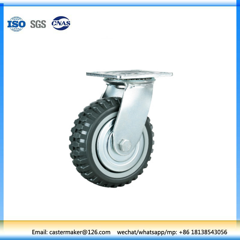 Durable Heavy Duty Flat Plate Swivel/Rigid/Brake PU Wheel Casters