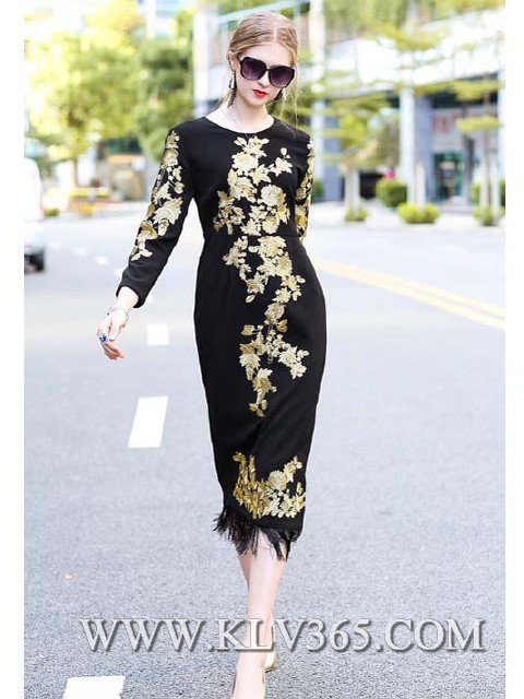 High Quality Designer Clothing Women Ladies Fashion Embroidered Long Party Prom Dress