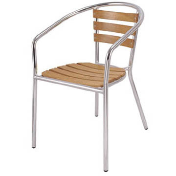 Commercial Restaurant Outdoor Aluminum Wooden Chair (DC-06307)
