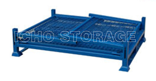 Foldable & Stackable Heavy Duty Wire Mesh Cage for Warehouse Storage