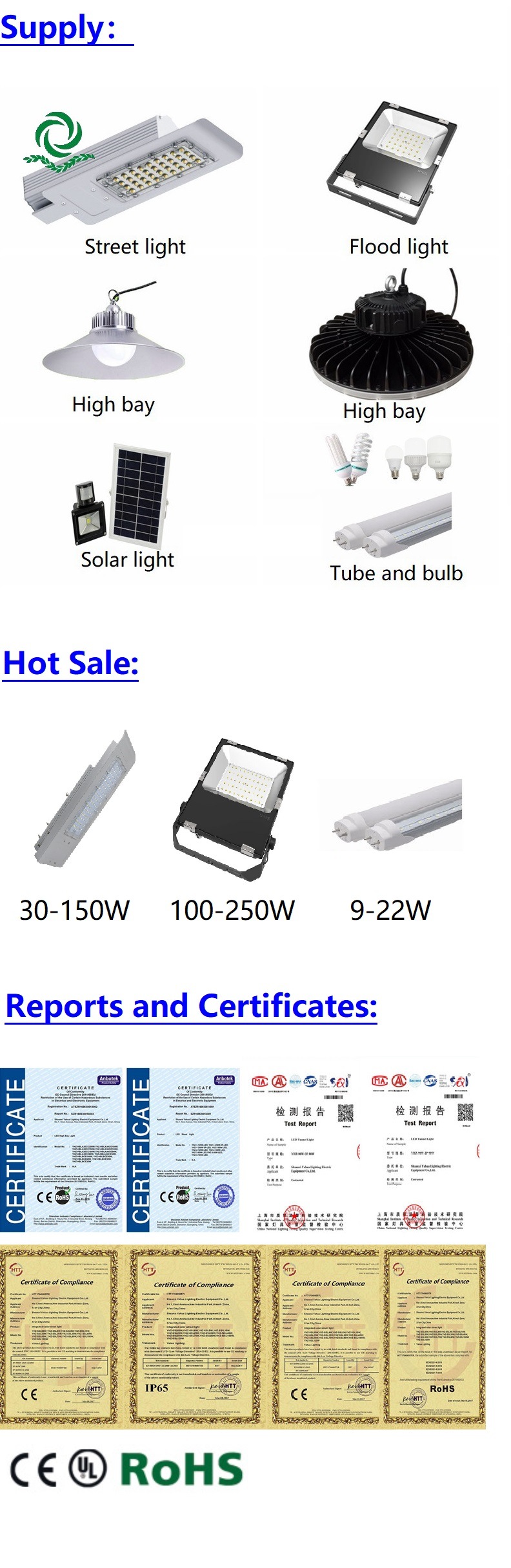 Cheap 30W 60W 90W 120W 150W LED Street Light