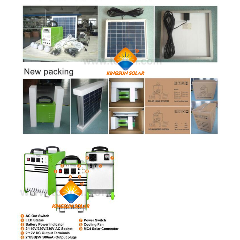 100W 200W Home Portable Solar Power System with Solar Panel