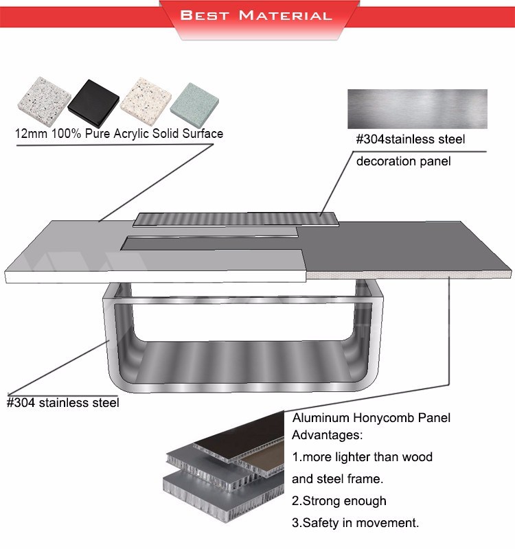 Tell World High Quality Artificial Marble Large Conference Table