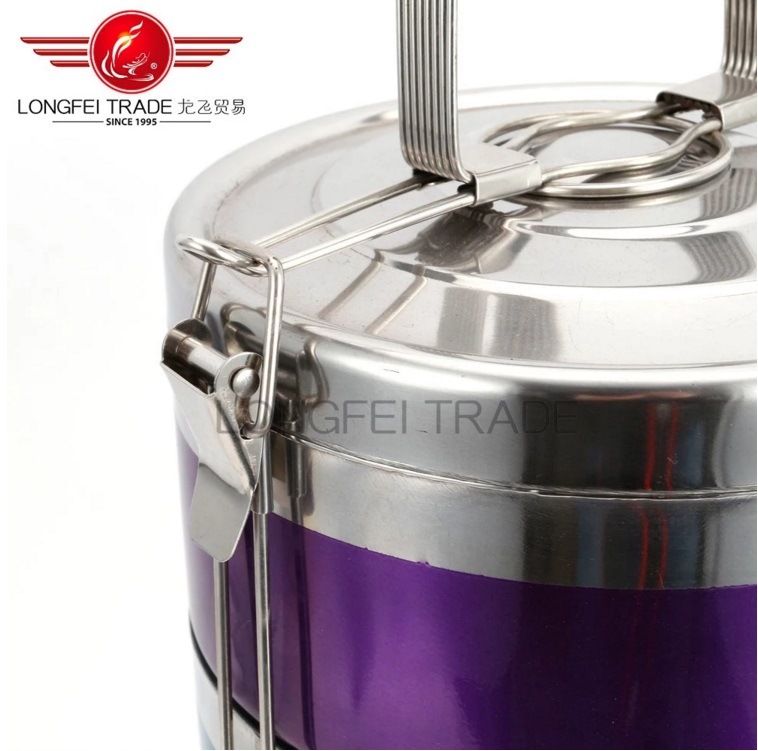 5 Layers Stainless Steel Insulated Tiffin Lunch Box with Handle