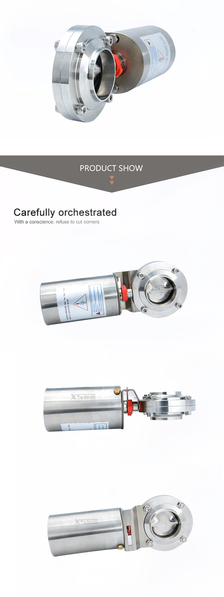 Stainless Steel Sanitary Hygienic Pneumatic Actuator Ball&Check&Butterfly Valve