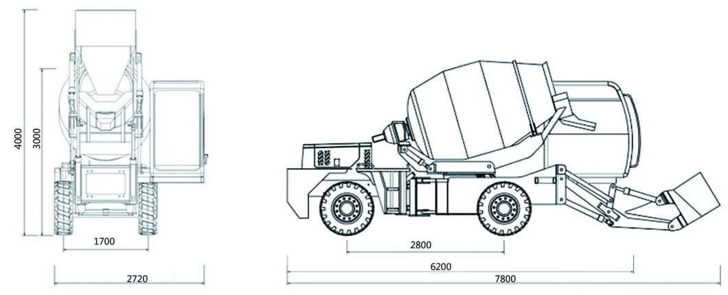 China Manufacturer 2.6 Cbm Self Loading Concrete Mixer Truck