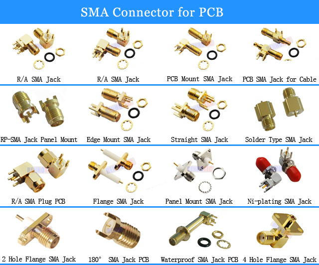 Right Angle 4 Hole Flange Mount Female Jack Waterproof SMA Connector