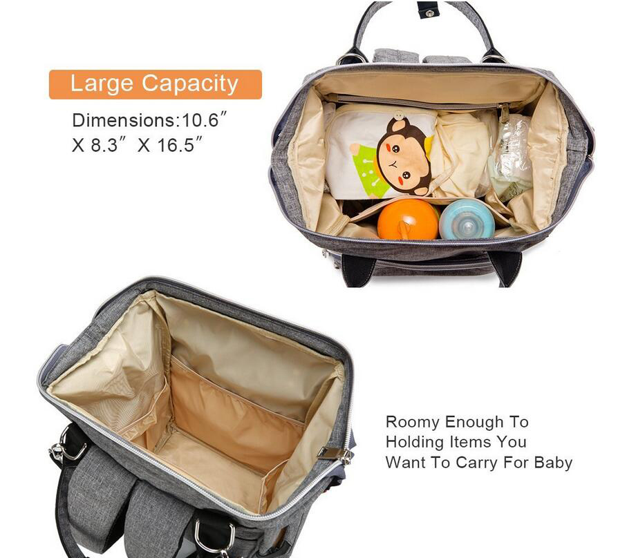 Multifunctional Baby Mummy Nappy Bag Diaper Bag for Outdoor Travel