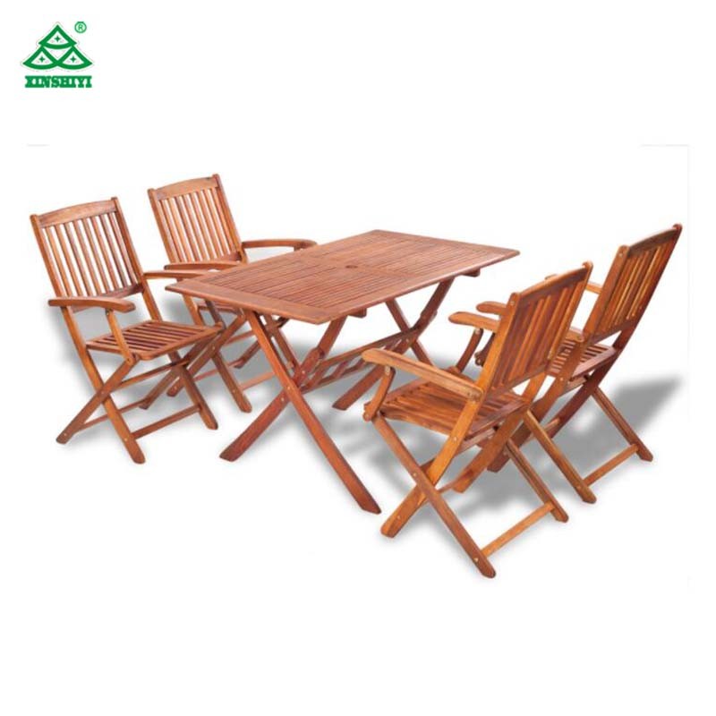 Outdoor Furniture Modern Outer Wooden Dining Table and Chair Custom Manufact