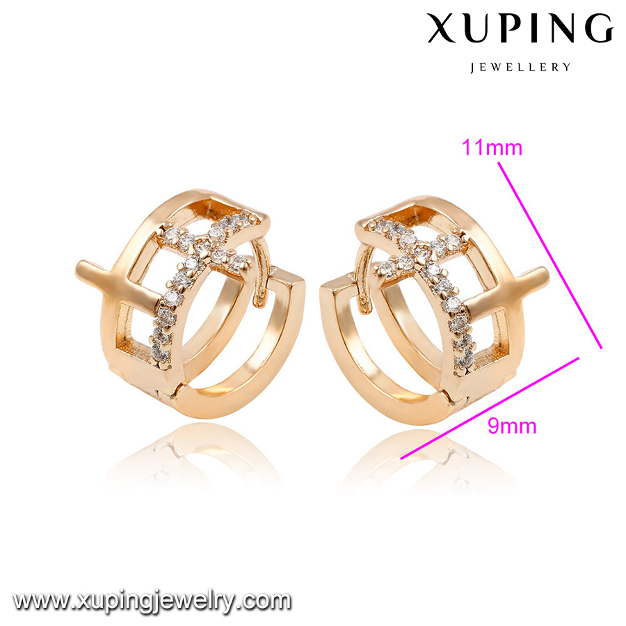 Imitation Fashion 18K Gold Color Diamond Hoop Earring Jewelry