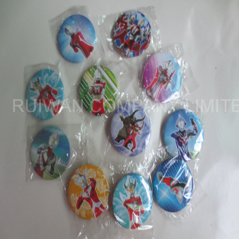 Custom Cartoon Tin Button Badges with Safety Pin