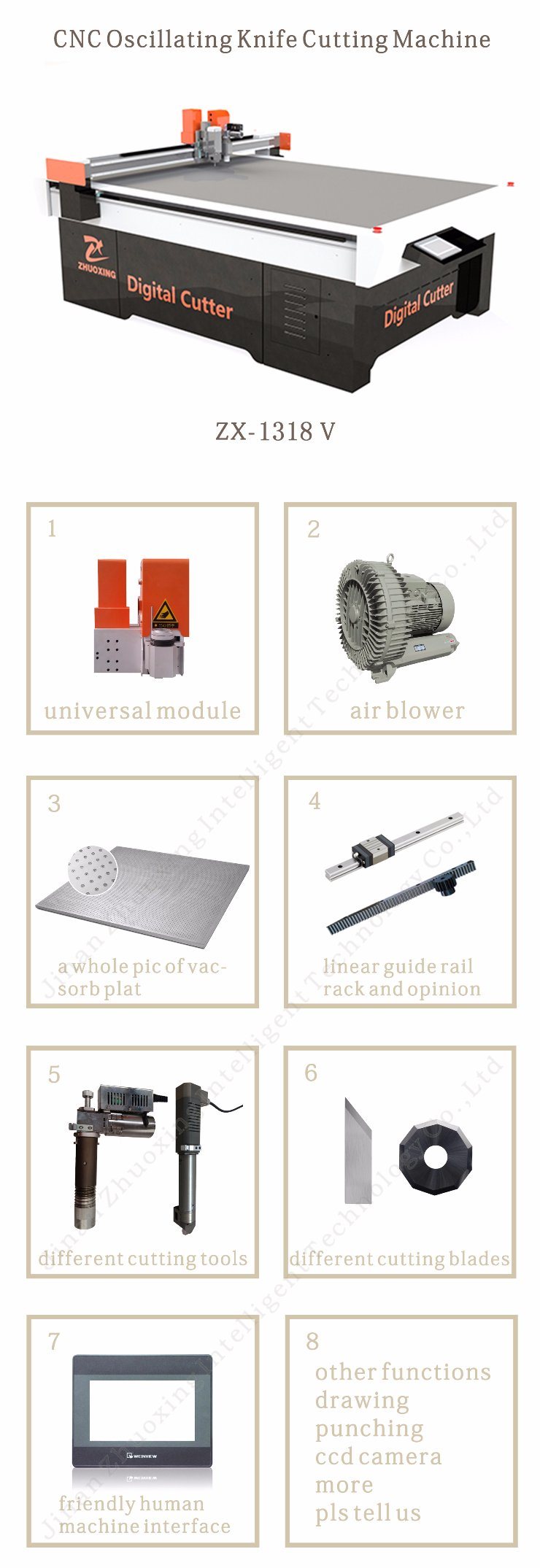 CNC Garment Oscillating Knife Cutting Machine Smoothly