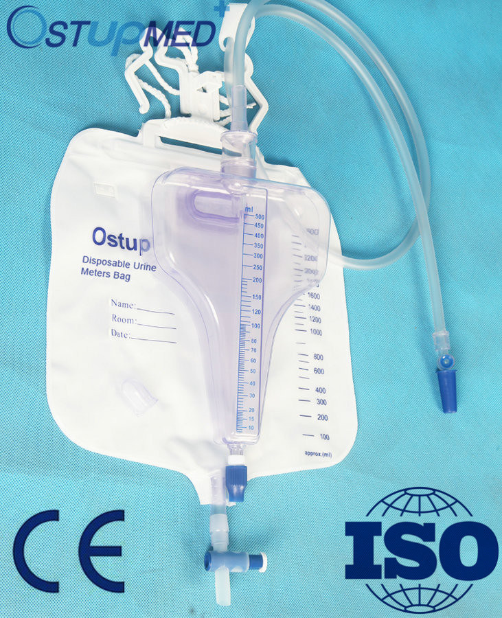 Deluxe Medical Disposable Urine Bag with Cross Valve