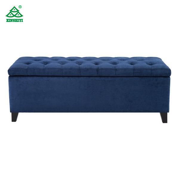 Blue Velvet Upholstered Bench Seat 50.3