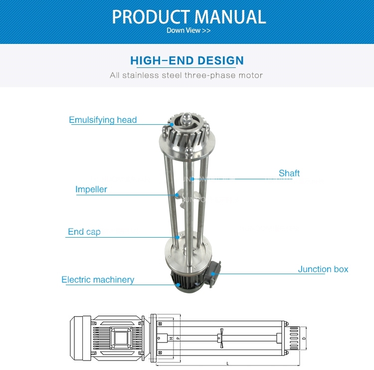 High Shear Batch Mixer with Manual Lifting for Viscosity Liquid