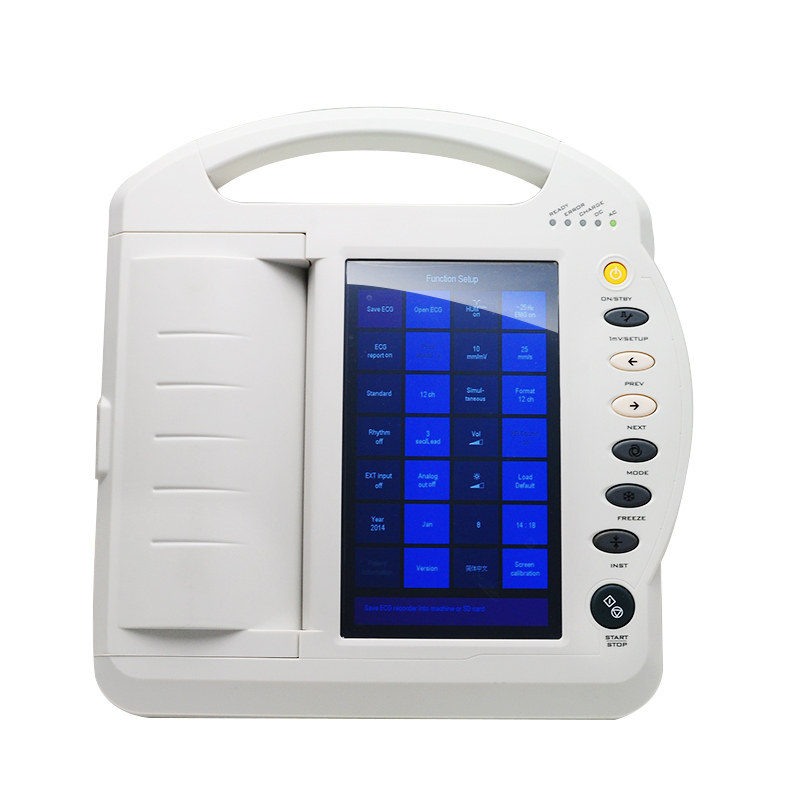 New 12 Lead Resting 12 Channel 10 Inch Touch Screen Digital Electrocardiograph ECG Machine EKG Machine Ce ISO Approved-Candice