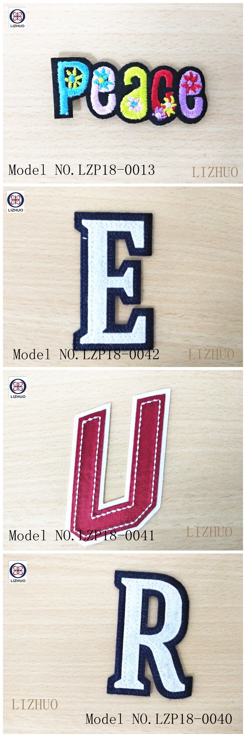 2018 Fashion Design Custom Letter Embroidery Patch