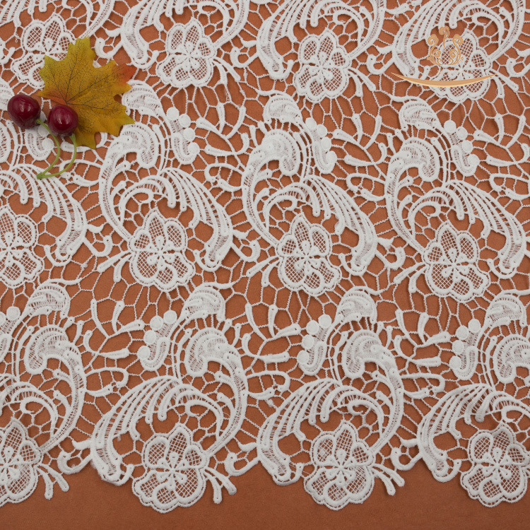 Top Sale Mesh Wedding Embroidery Organic Cotton Guipure Lace Fabric