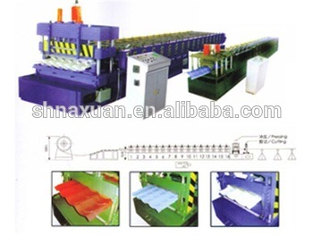 China Roof and Wall Use Colored Glazed Steel Tile Type Roll Forming Machine