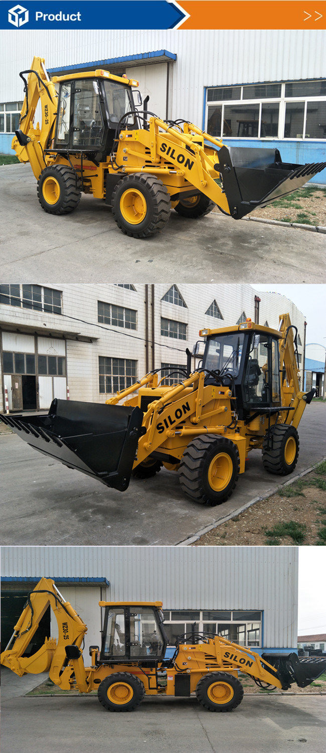 4X4 Mini Garden Wheeled Backhoe Loader with 2500kg Loading Bucket