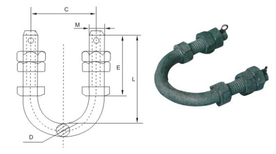 Electric Line Fitting Hot DIP Galvanized Steel U Bolt with Nut