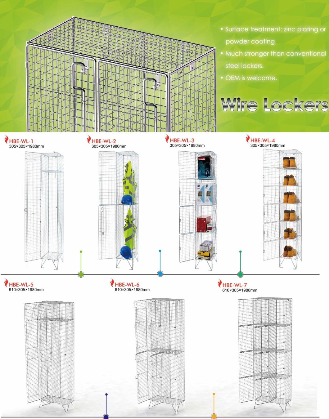 3 Doors Steel Wire Mesh Storage Lockers for Shoes Display