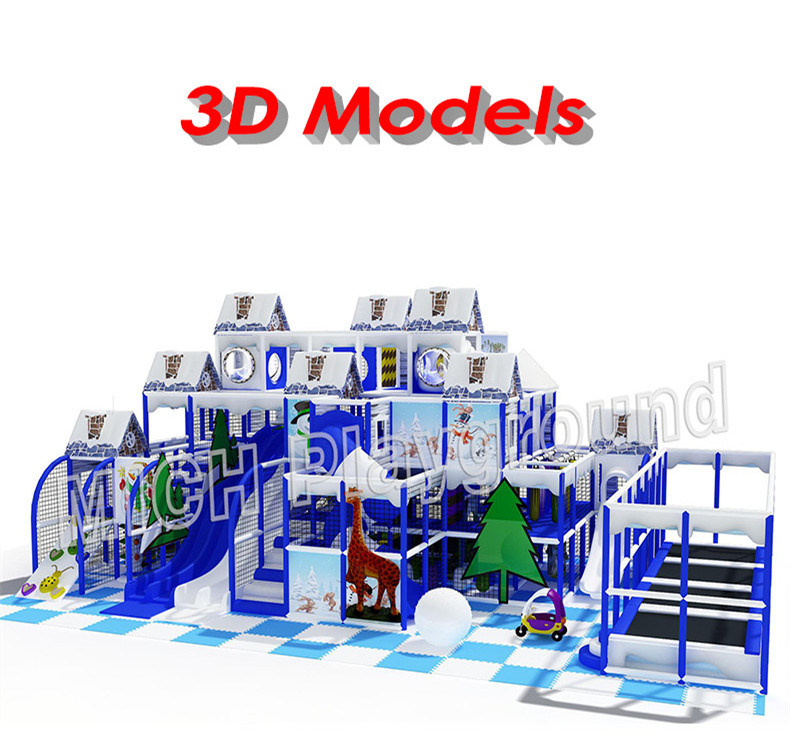 Snow World Theme with Slide Soft Plastic Toys for Children