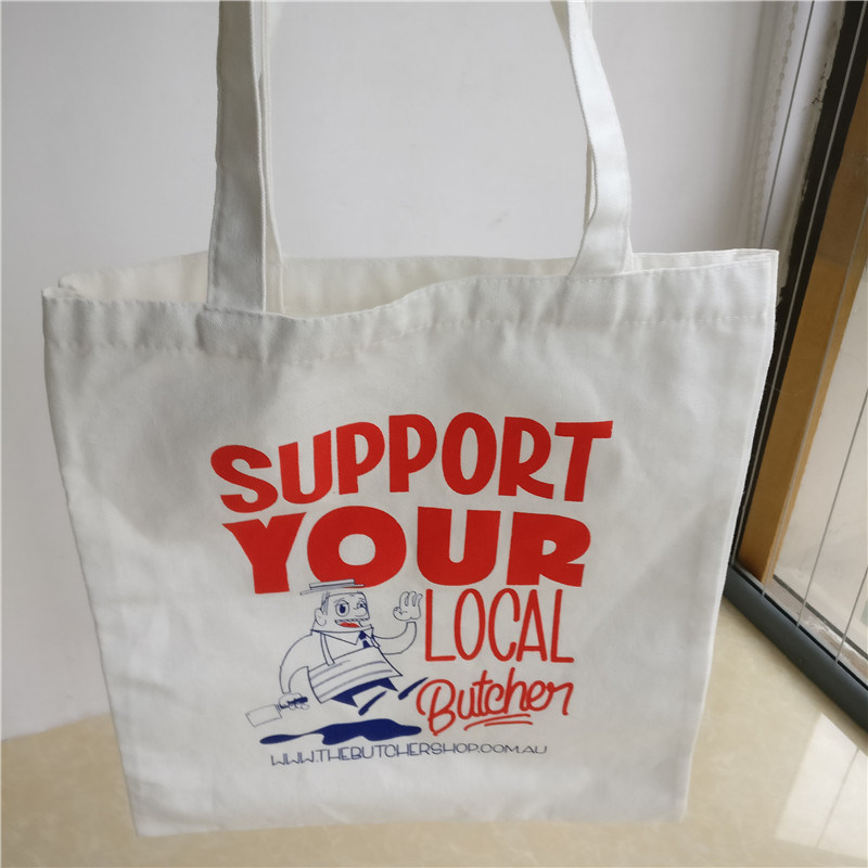 Natural Cotton Canvas Shopping Bags Custom Tote Bags with Logo Foldable Reusable Grocery Fabric Tote Bags