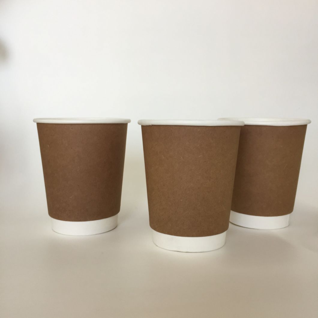 8oz 12oz 16oz Take out Double Wall Hot Coffee Drinks Paper Cups with Plastic Lid