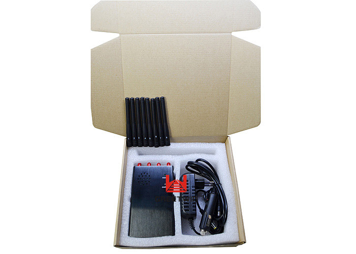 8 Antennas Handheld Black Cell Phone GPS WiFi Signal Jammer (GW-JN8)