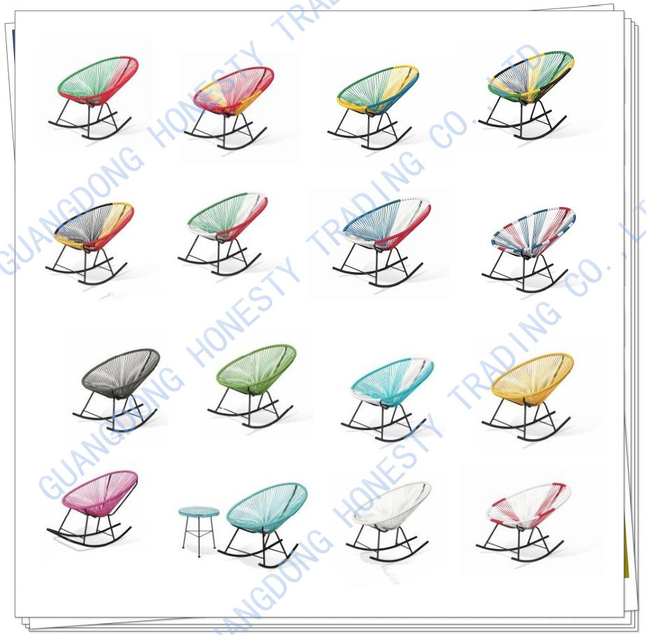 PE-RC02 Outdoor Garden PE Rattan Egg Shape Rocking Chair