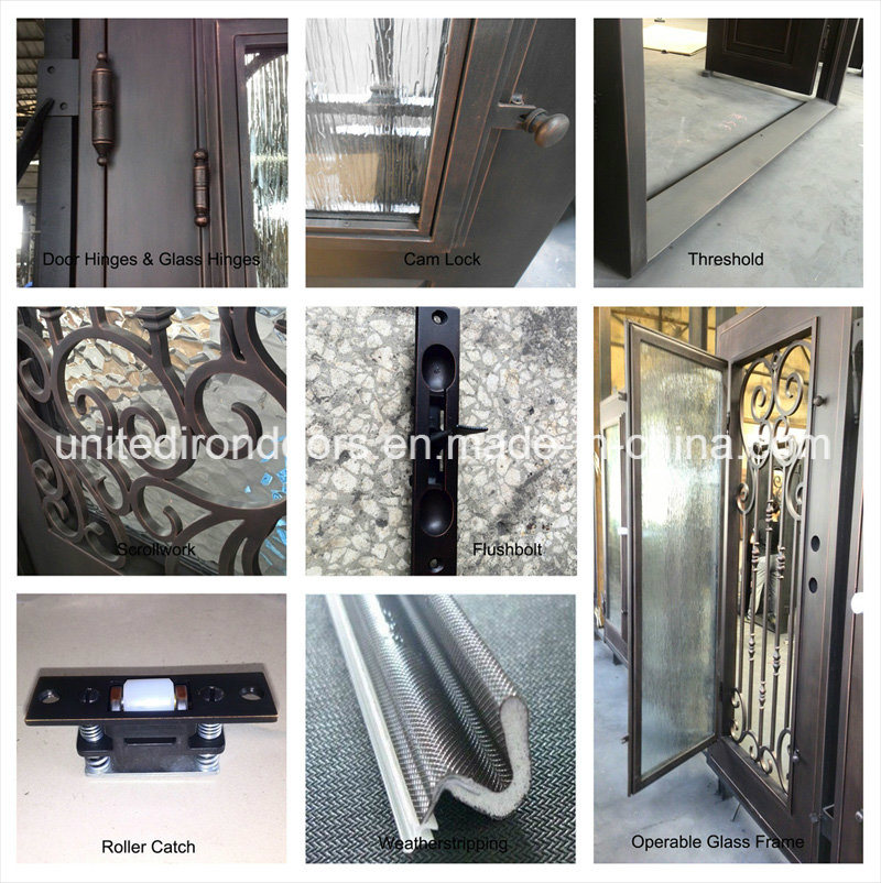 Factory Direct Square Top Wrought Iron Single Entry Door (UID-S003)