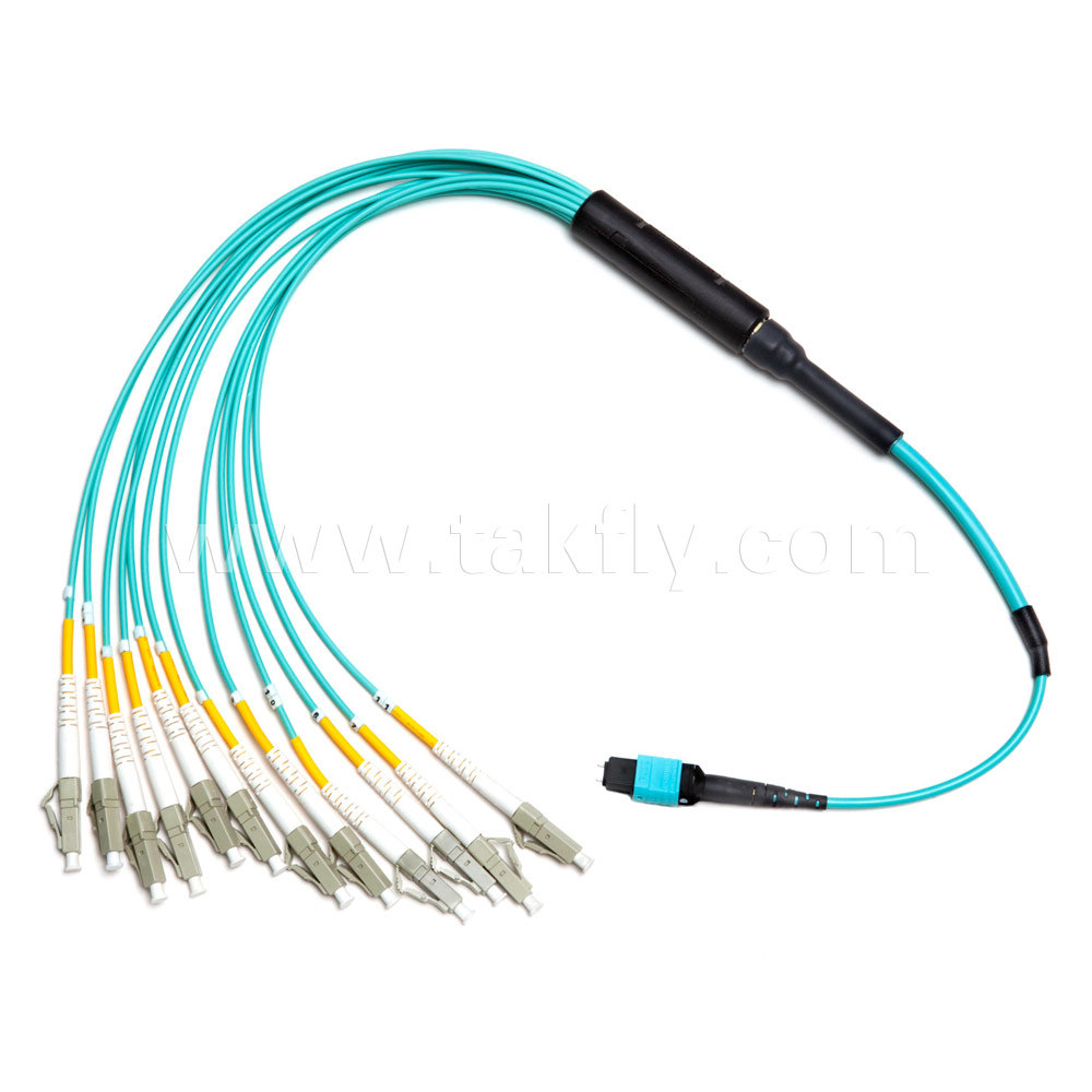 MPO-LC Fanout Breakout 2.0mm 3.0mm Fiber Optic Patch Cord