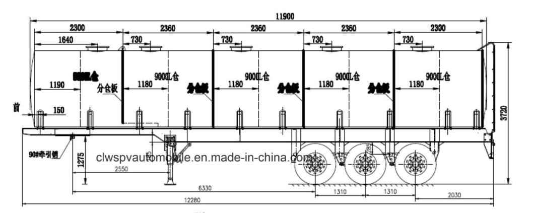 45000 Liters Oil Tanker Trailer BPW Tri-Alxe Fuel Tank Truck Trailer