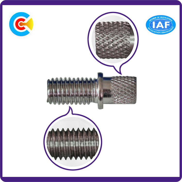 Carbon Steel/4.8/8.8/10.9 M2.5/Galvanized/Customized Double Rod Fastener Knurled Bamboo Screw