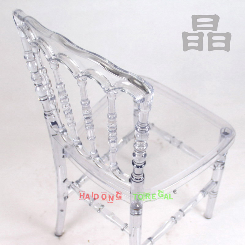 Clear Crystal Acrylic Resin Napoleon Restaurant Chairs for Wedding