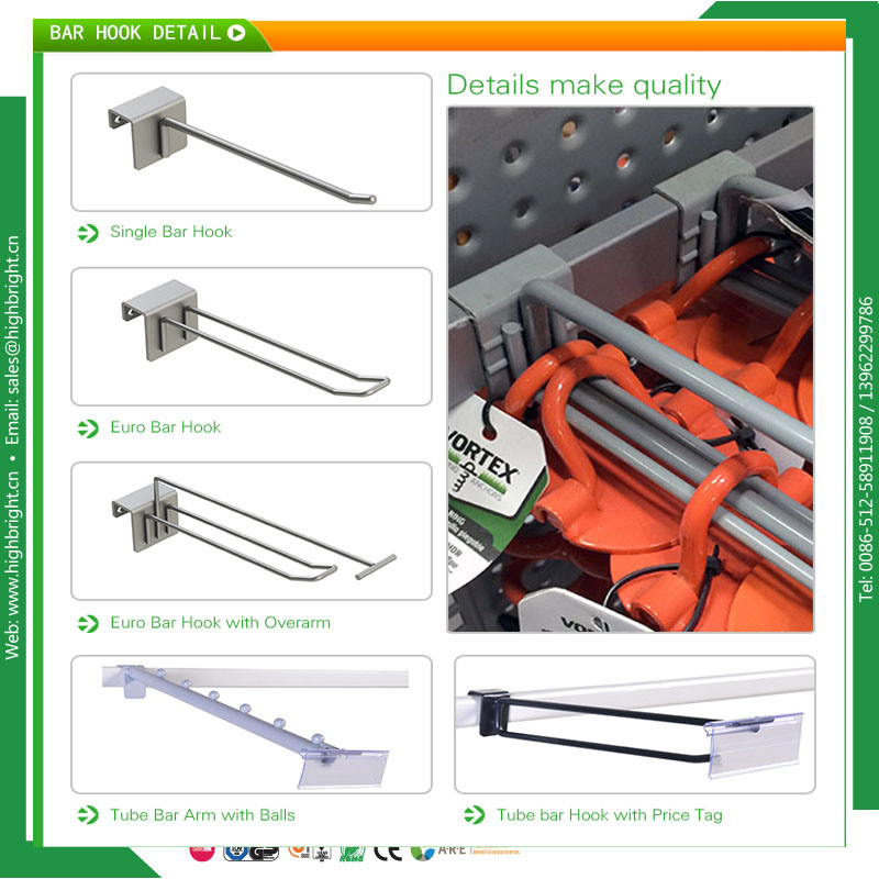 Slatwall Chrome Display Hooks for Supermarket