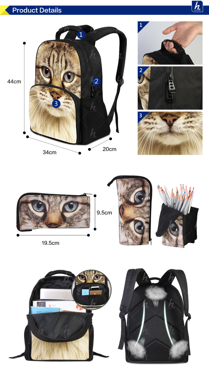 Online Shopping Dinosaur Wolf Laptop Backpacks Animal Pencil Case