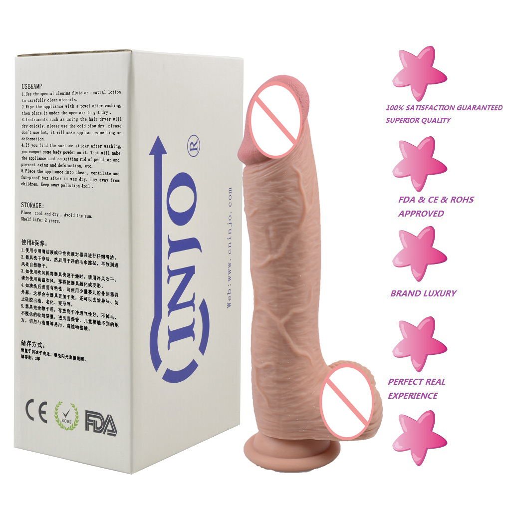 Injo 9.44 Inch Dildos Best Real Penis Dildo Hot Sex Toy High-End Sex Adult Products (Flesh)