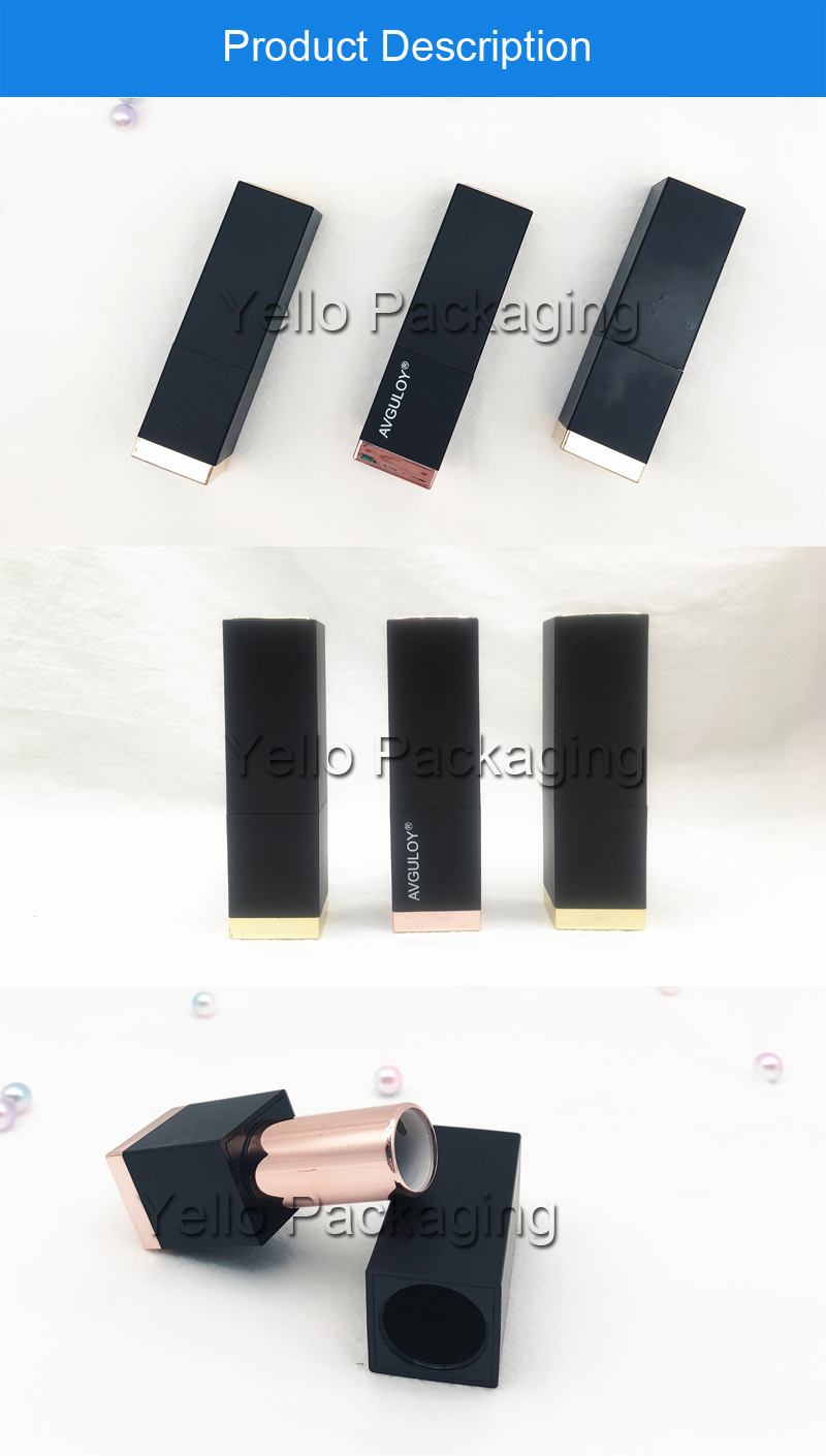 Wholesale Factory Price Cosmetic Packaging Fancy Square Magnetic Lipstick Tube