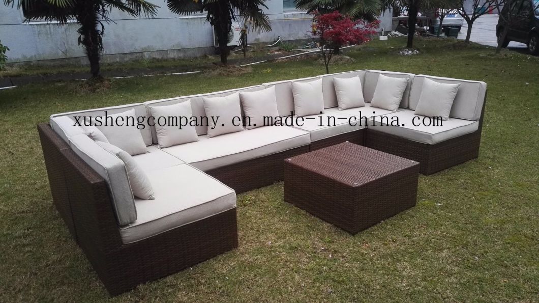 Luxury Wicker Sofa with Storage Coffee Table Set