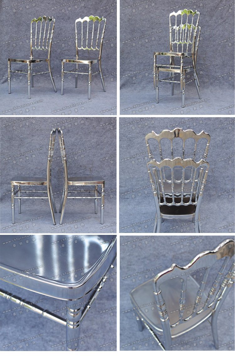 New Style Manufacturer Stackable Silver Chrome Wedding Phoenix Napoleon Chiavari Chair for Banquet and Hotel (YC-A09C)