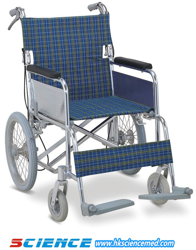 Aluminum Manual Folding Transfer Wheelchair with Dropback Handle and Brake