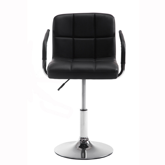 Adjustable Dining Chair PU Leather Swivel Bar Stool with Stable Base