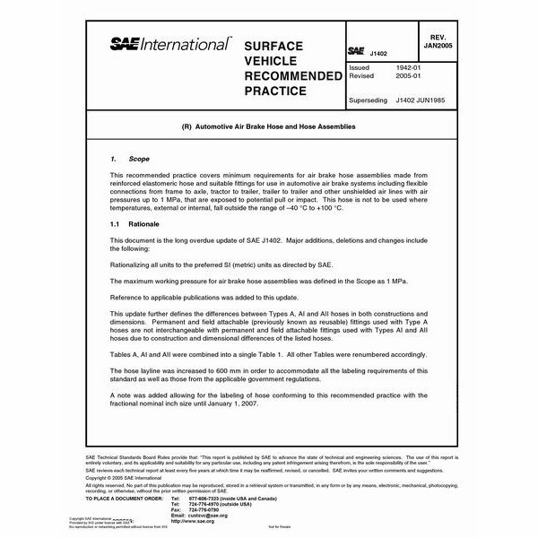 SAE J1402 Rubber Air Hose in Brake System